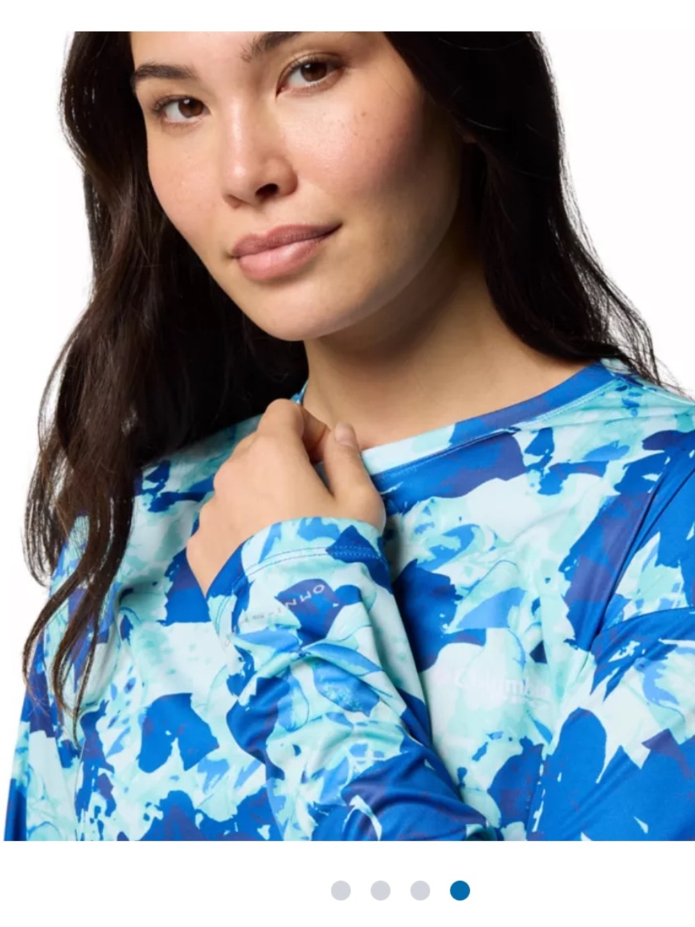 Columbia Blue Multi Long Sleeve Performance Top